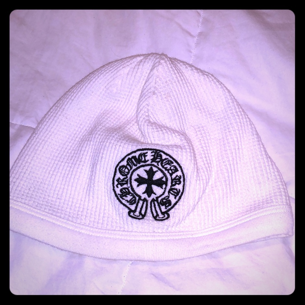 White Chrome Hearts Waffle Beanie